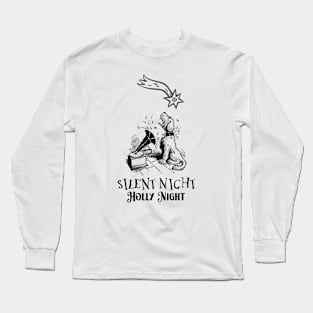 Christmas Humor with Dog Vintage Illustration Long Sleeve T-Shirt